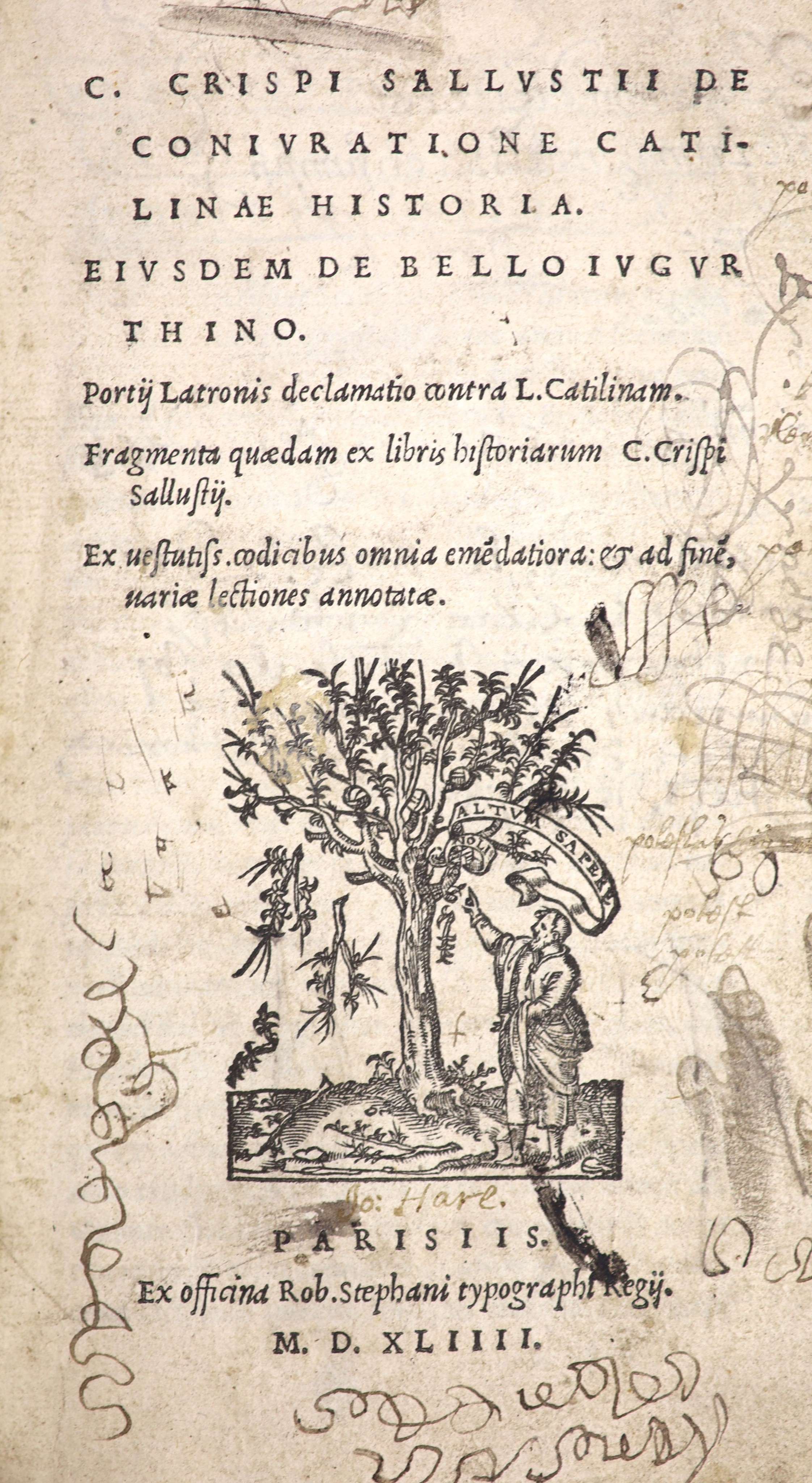 Sallustius Crispus, Gaius. De Conjuratione Catilinae Historia. Eiusdem de Bello Iugurthino ...